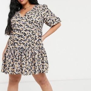 Purple and orange plus size dress